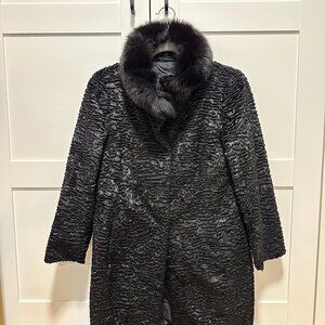 Max Mara Black Fur Collar Coat